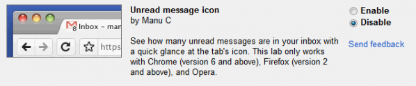 Gmail unread count in tab