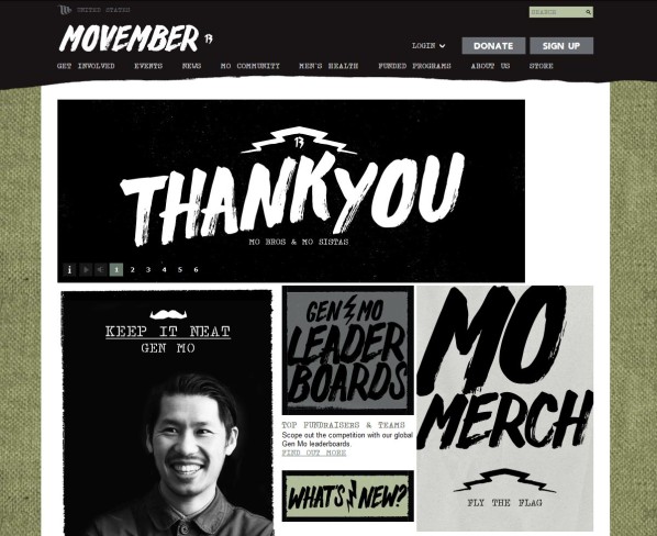 Movember home page